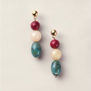 Elegant Gold and Multicolor Beaded Earrings